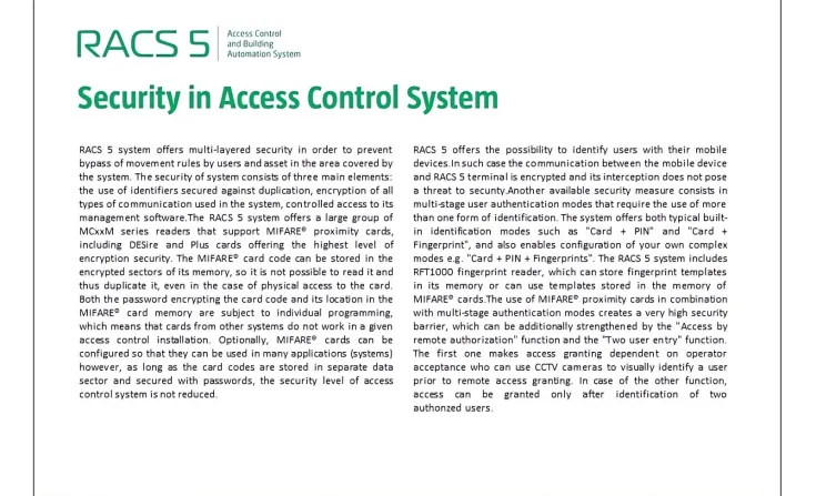 Roger RACS 5 <b><p style="color:#003366;">Security in Acs Control System</p></b> 3 ~blog/2023/9/13/slide3